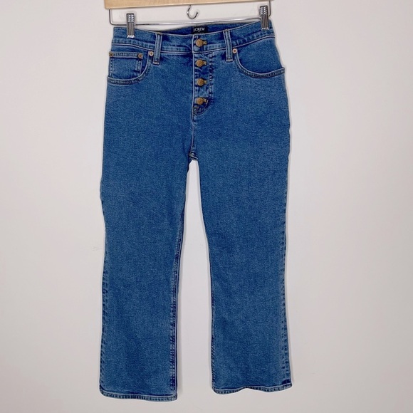 J.Crew Flare crop mid-rise jean in all-day stretch button fly preppy acadamia - Picture 5 of 12